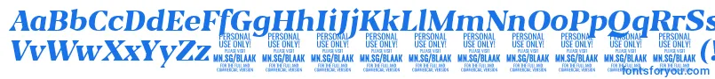 BlaakExtraBoldItalic PERSONAL Font – Blue Fonts on White Background