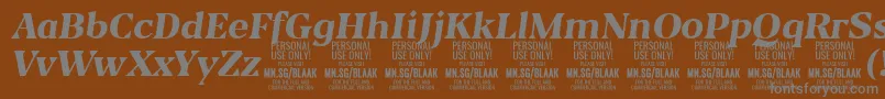 BlaakExtraBoldItalic PERSONAL Font – Gray Fonts on Brown Background