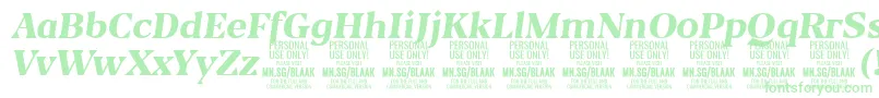 BlaakExtraBoldItalic PERSONAL-Schriftart – Grüne Schriften auf weißem Hintergrund