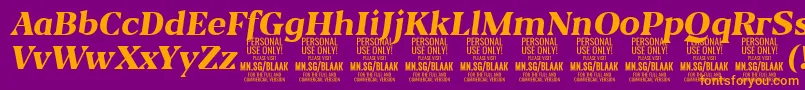BlaakExtraBoldItalic PERSONAL Font – Orange Fonts on Purple Background