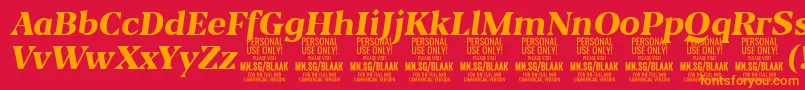 BlaakExtraBoldItalic PERSONAL Font – Orange Fonts on Red Background