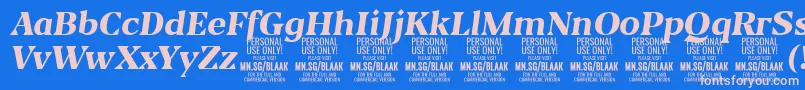 BlaakExtraBoldItalic PERSONAL Font – Pink Fonts on Blue Background