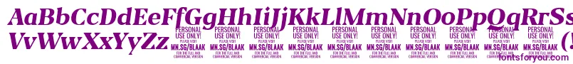 BlaakExtraBoldItalic PERSONAL Font – Purple Fonts on White Background