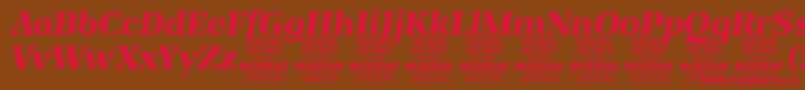 BlaakExtraBoldItalic PERSONAL Font – Red Fonts on Brown Background