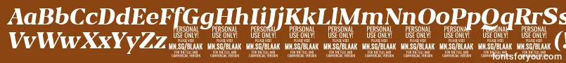 BlaakExtraBoldItalic PERSONAL Font – White Fonts on Brown Background