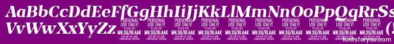 BlaakExtraBoldItalic PERSONAL Font – White Fonts on Purple Background