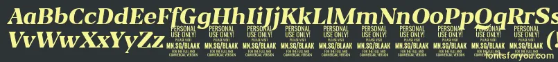 BlaakExtraBoldItalic PERSONAL Font – Yellow Fonts on Black Background