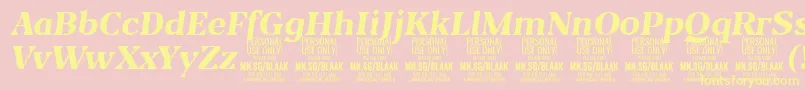 BlaakExtraBoldItalic PERSONAL Font – Yellow Fonts on Pink Background