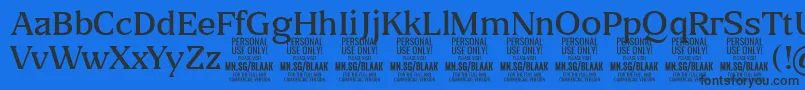 BlaakLight PERSONAL-Schriftart – Schwarze Schriften auf blauem Hintergrund