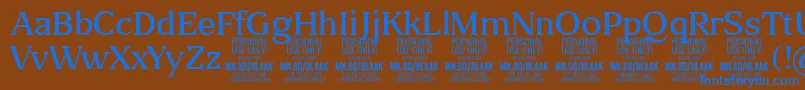 BlaakLight PERSONAL-fontti – siniset fontit ruskealla taustalla