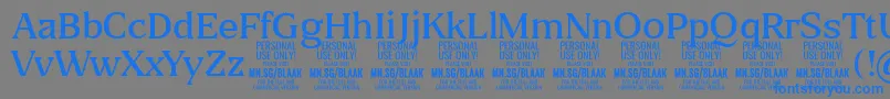 BlaakLight PERSONAL-Schriftart – Blaue Schriften auf grauem Hintergrund