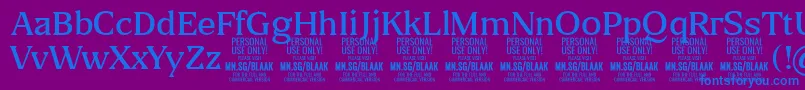 BlaakLight PERSONAL Font – Blue Fonts on Purple Background
