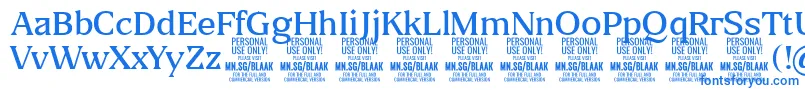 BlaakLight PERSONAL Font – Blue Fonts on White Background