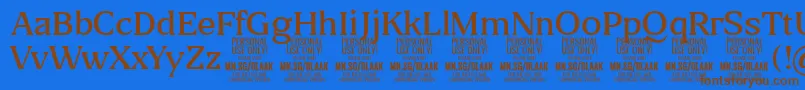 BlaakLight PERSONAL-fontti – ruskeat fontit sinisellä taustalla