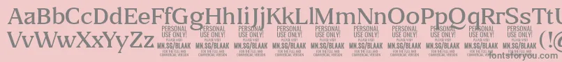 BlaakLight PERSONAL Font – Gray Fonts on Pink Background