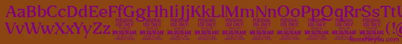 BlaakLight PERSONAL Font – Purple Fonts on Brown Background