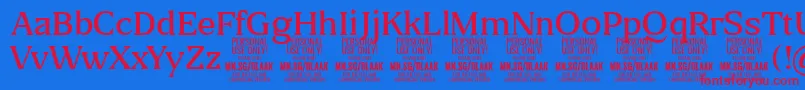 BlaakLight PERSONAL Font – Red Fonts on Blue Background