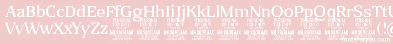 BlaakLight PERSONAL Font – White Fonts on Pink Background