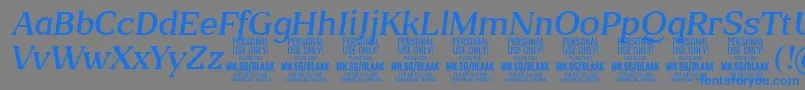 BlaakLightItalic PERSONAL-Schriftart – Blaue Schriften auf grauem Hintergrund