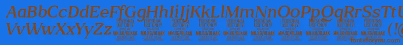 Police BlaakLightItalic PERSONAL – polices brunes sur fond bleu