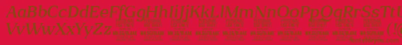 Fonte BlaakLightItalic PERSONAL – fontes marrons em um fundo vermelho