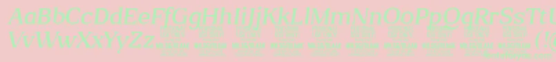 BlaakLightItalic PERSONAL-Schriftart – Grüne Schriften auf rosa Hintergrund
