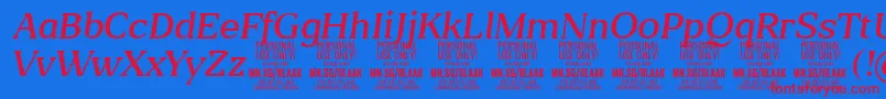 BlaakLightItalic PERSONAL Font – Red Fonts on Blue Background