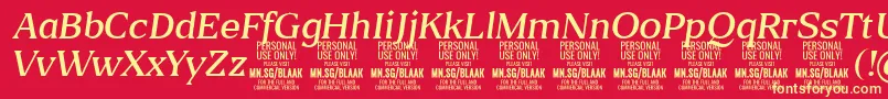 fuente BlaakLightItalic PERSONAL – Fuentes Amarillas Sobre Fondo Rojo