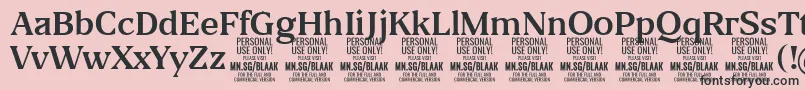 BlaakRegular PERSONAL Font – Black Fonts on Pink Background