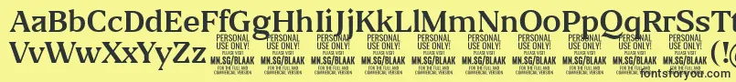 BlaakRegular PERSONAL Font – Black Fonts on Yellow Background