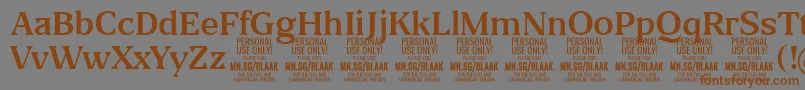 BlaakRegular PERSONAL Font – Brown Fonts on Gray Background