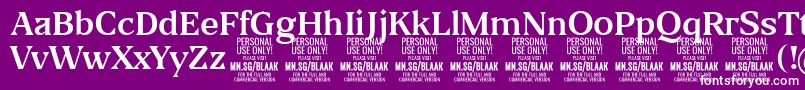 BlaakRegular PERSONAL Font – White Fonts on Purple Background