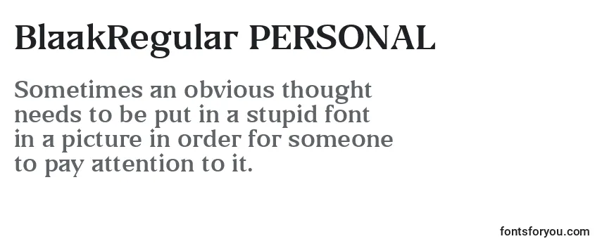 Review of the BlaakRegular PERSONAL Font