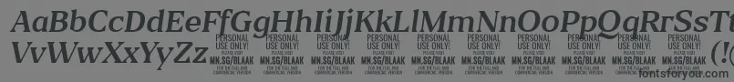 フォントBlaakRegularItalic PERSONAL – 黒い文字の灰色の背景