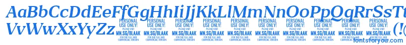 BlaakRegularItalic PERSONAL Font – Blue Fonts