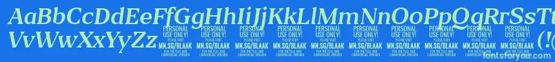 fuente BlaakRegularItalic PERSONAL – Fuentes Verdes Sobre Fondo Azul