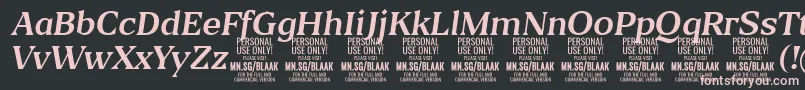 BlaakRegularItalic PERSONAL Font – Pink Fonts on Black Background