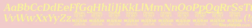 BlaakRegularItalic PERSONAL-Schriftart – Gelbe Schriften auf rosa Hintergrund