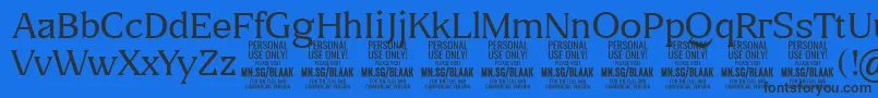 BlaakThin PERSONAL-Schriftart – Schwarze Schriften auf blauem Hintergrund