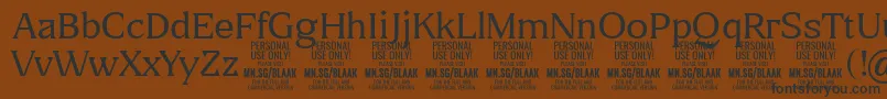 Шрифт BlaakThin PERSONAL – чёрные шрифты на коричневом фоне