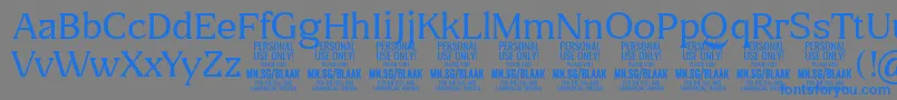 BlaakThin PERSONAL Font – Blue Fonts on Gray Background