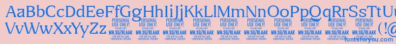 fuente BlaakThin PERSONAL – Fuentes Azules Sobre Fondo Rosa