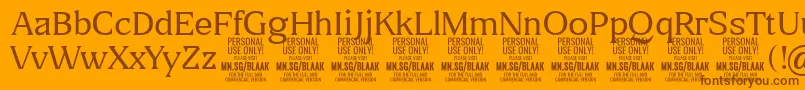 BlaakThin PERSONAL-Schriftart – Braune Schriften auf orangefarbenem Hintergrund