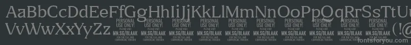 BlaakThin PERSONAL Font – Gray Fonts on Black Background