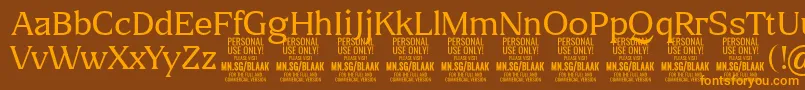 BlaakThin PERSONAL Font – Orange Fonts on Brown Background