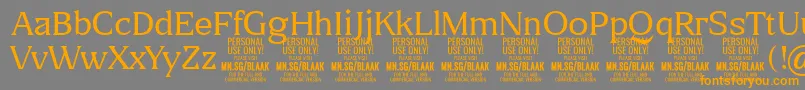 BlaakThin PERSONAL Font – Orange Fonts on Gray Background