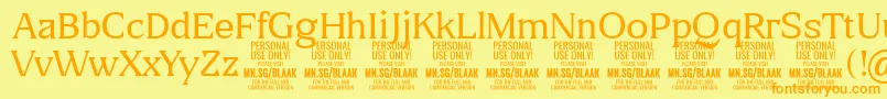 BlaakThin PERSONAL-Schriftart – Orangefarbene Schriften auf gelbem Hintergrund