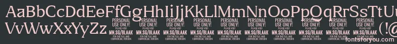 BlaakThin PERSONAL Font – Pink Fonts on Black Background