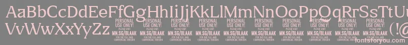 BlaakThin PERSONAL Font – Pink Fonts on Gray Background