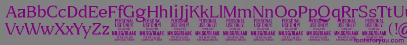 BlaakThin PERSONAL Font – Purple Fonts on Gray Background